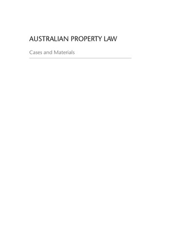Australian property law : cases and materials