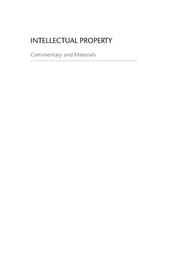 Intellectual property : commentary and materials