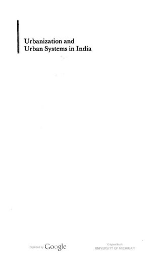 Urbanization and Urban Systems in India