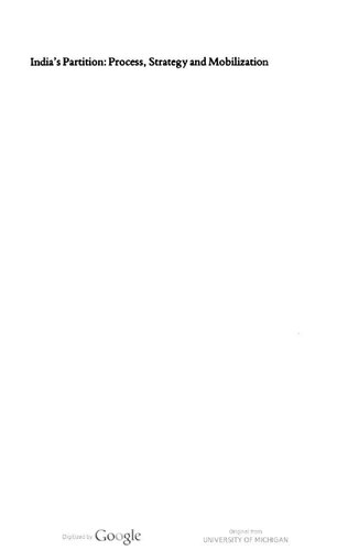 India's Partition: Process, Strategy and Mobilization