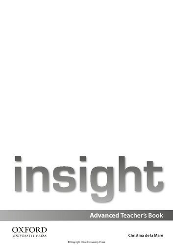 insight: Advanced: Teacher's Book and Teacher's Resource Disc Pack
