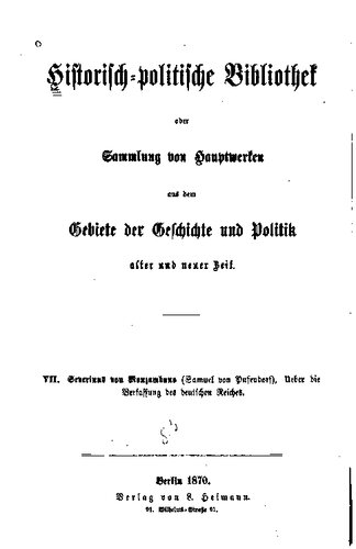 Über die Verfassung des deutschen Reiches