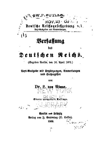 Verfassung des Deutschen Reichs (Gegeben Berlin, 16. April 1871)