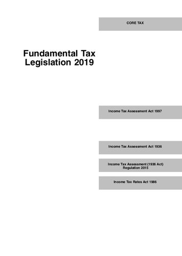 Fundamental Tax Legislation 2019