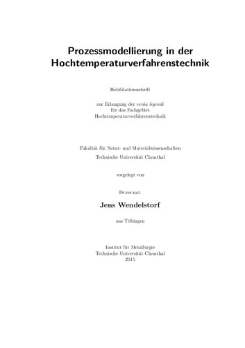 Prozessmodellierung in der Hochtemperaturverfahrenstechnik