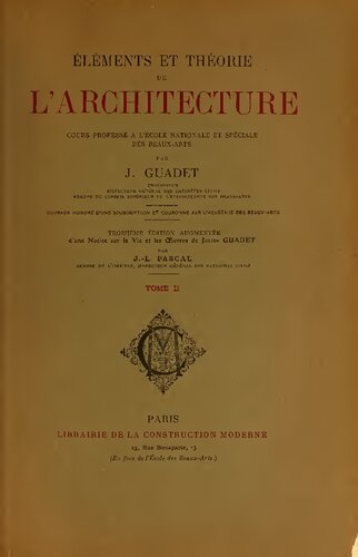 Éléments et théorie de l'architecture