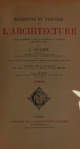 Éléments et théorie de l'architecture