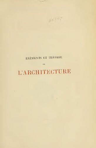 Éléments et théorie de l'architecture