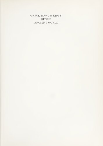 Greek Manuscripts of the Ancient World