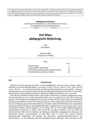 Karl Mays pädagogische Bedeutung