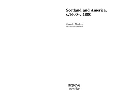 Scotland and America, C.1600-c.1800