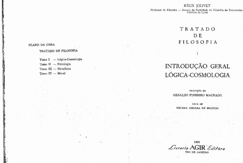 Tratado de Filosofia - Tomo I - Lógica - Cosmologia