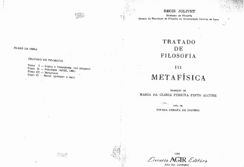 Tratado de Filosofia - Tomo III - Metafísica