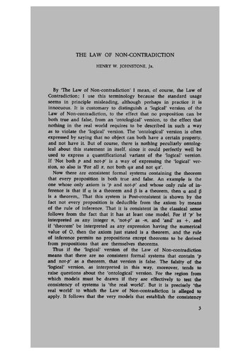 THE LAW OF NON-CONTRADICTION