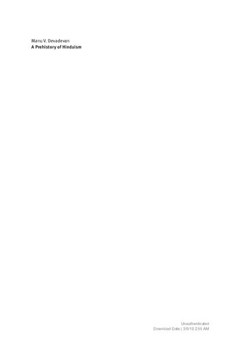 A Prehistory of Hinduism