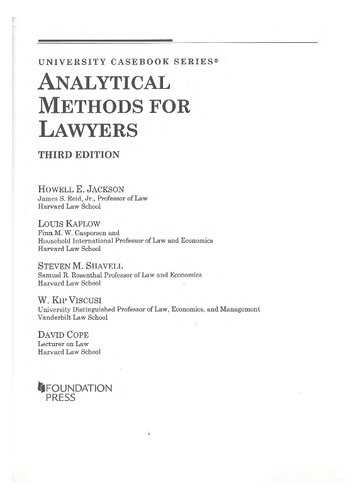 Analytical Methods for Lawyers