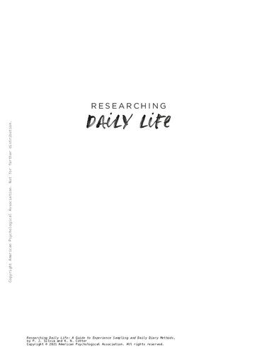 Researching Daily Life: A Guide to Experience Sampling and Daily Diary Methods