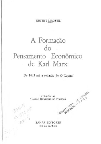 A formação do pensamento econômico de Karl Marx