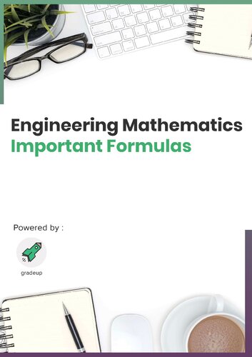 Engineering Mathematics Important Formulas
