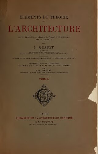Éléments et théorie de l'architecture