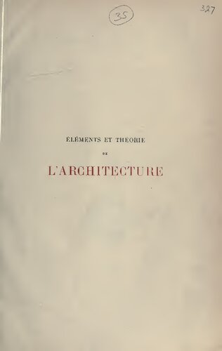 Éléments et théorie de l'architecture