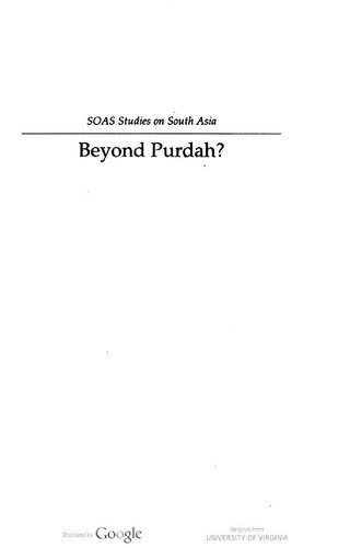Beyond Purdah?: Women in Bengal, 1890-1939 (SOAS Studies on South Asia)