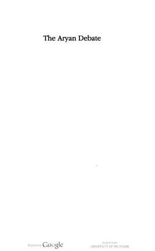 The Aryan Debate (Debates in Indian History)