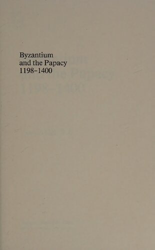 Byzantium and the papacy, 1198-1400