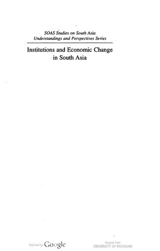 Institutions and Economic Change in South Asia