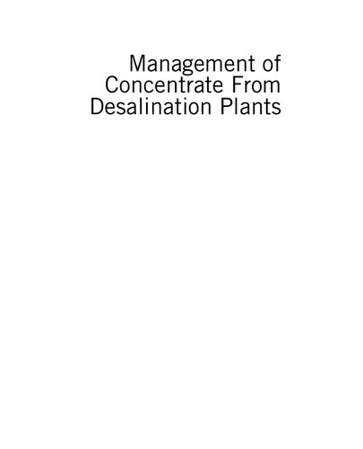 Management of concentrate from desalination plants