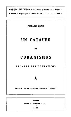Un catauro de cubanismos : apuntes lexicograficos