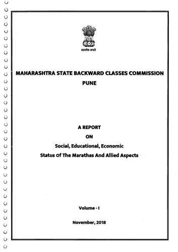 MAHARASHTRA STATE BACKWARD CLASSES COMMISSION