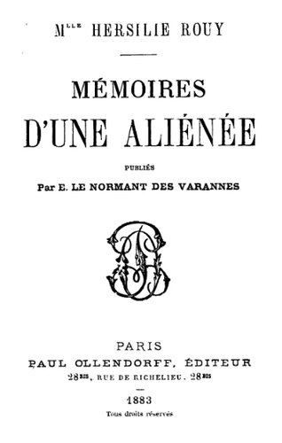 Mémoires d'une aliénée