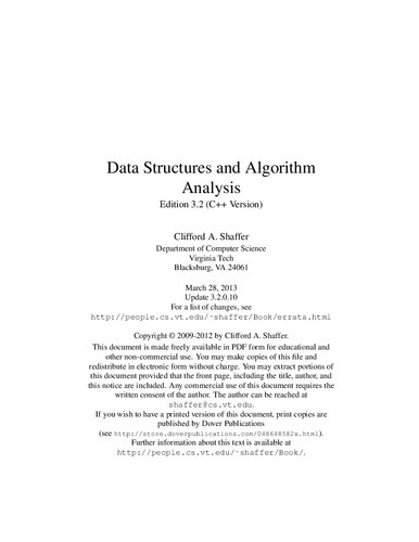Data Structures and Algorithm Analysis in C++