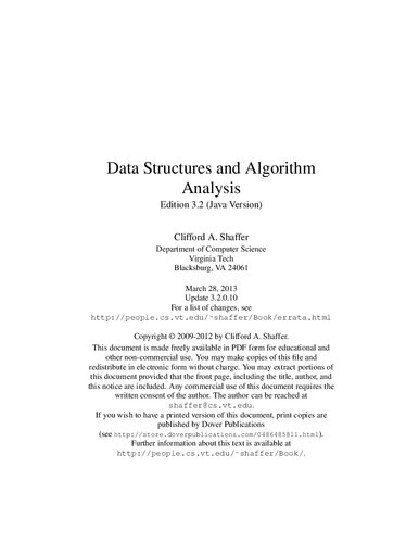 Data Structures and Algorithm Analysis in Java