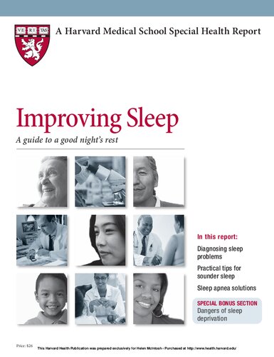 Improving sleep : a guide to a good night's rest