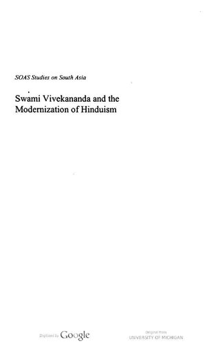 Swami Vivekananda and the Modernisation of Hinduism