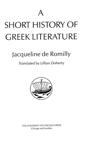 A Short History of Greek Literature