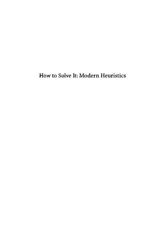 How to Solve It: Modern Heuristics
