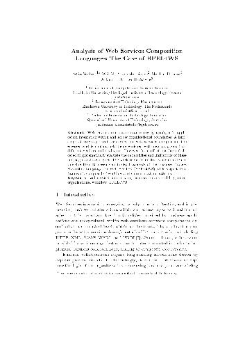 Analysis of Web Services Composition Languages: The Case of BPEL4WS