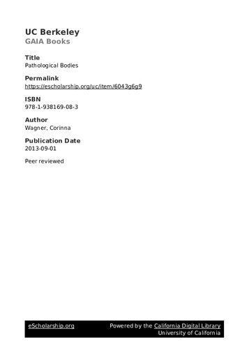 Pathological Bodies: Medicine and Political Culture