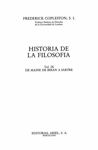 De Maine De Biran A Sartre