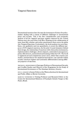 Targeted Sanctions: The Impacts and Effectiveness of United Nations Action