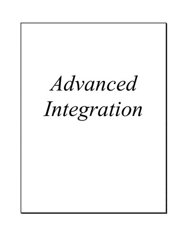 Advanced Integration