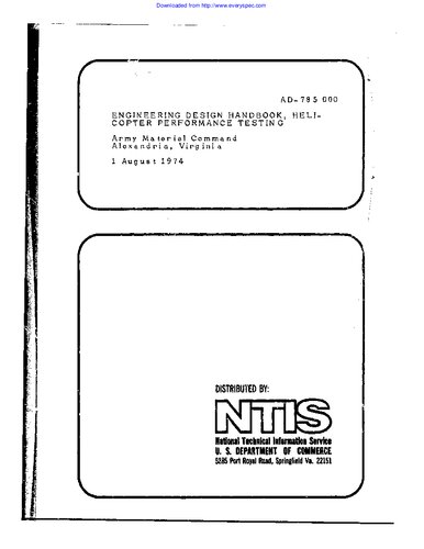 Engineering Design Handbook - Helicopter Performance Testing