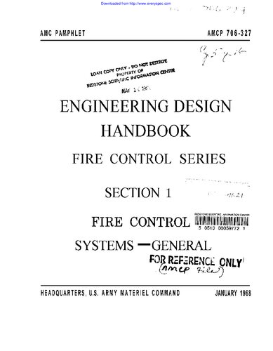 Engineering Design Handbook - Fire Control Series Section 1, Fire Control Systems - General