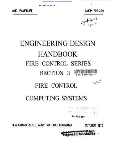 Engineering Design Handbook - Fire Control Series Section 3, Fire Control Computing Systems