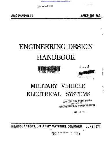 Engineering Design Handbook - Military Vehicle Electrical Systems
