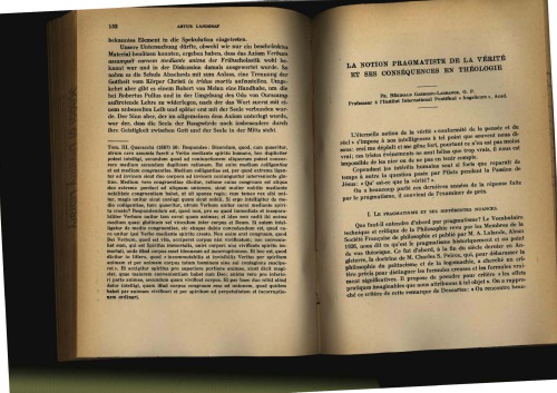 La notion pragmatiste de la vérité et ses conséquences en théologie