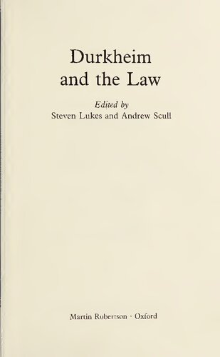 Durkheim and the law
